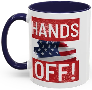Hands Off Flag America USA Mug Coffee Tea Lover D Designs Original Indivisible - Picture 1 of 26