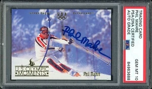 Phil Mahre signiert 2006 Oberdeck US Olympische Momente AUF KARTE AUTO Edelstein mnt PSA 10 - Bild 1 von 2
