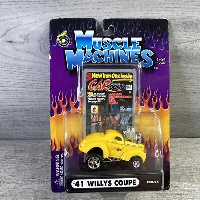Muscle Machines 2001 dibujos animados '41 Willys cupé amarillo #C02-04 escala 1:64 nuevo Foto 1 de 4
