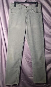 Vintage 80s Levis Gray Corduroy Pants 34x34 White Pocket Tab Made In USA - Picture 1 of 6