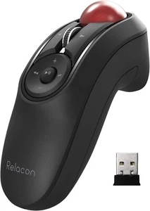 Elecom Mouse Wireless Track Ball Handy Type Relacon M-RT1DRBK Black Japan - Picture 1 of 7