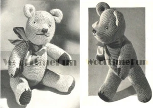 Vintage Knitting Pattern Soft Toy Teddy Bear, Movable Joints. - Picture 1 of 1