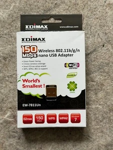Edimax Wi-Fi 4 802.11n Adapter PC Raspberry Pi Mac N150 Nano USB Adapter 150Mbps - Picture 1 of 2
