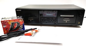SONY TC-WE475 Twin Cassette Tape Deck in Black **SERVICED 1 year Warranty** - Picture 1 of 11