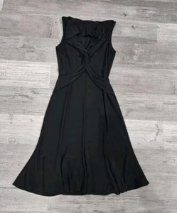 Womens 8 Black Dress Joseph Ribkoff A-Line Sleeveless Flowing Figure Enhanced - Picture 1 of 12