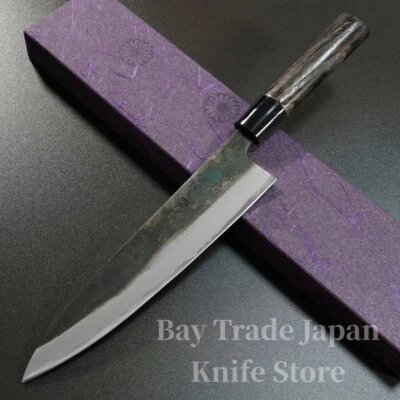 Japanese Motokyuichi Aogami Blue Steel #2 Kurouchi Gyuto Chef Knife 210mm Japan - Image 1 of 4