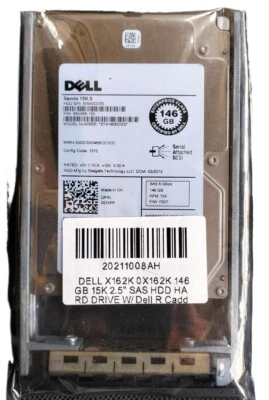 DELL X162K 0X162K 146GB 15K 2.5" SAS HDD HARD DRIVE W/ Dell R Caddy Tray - Image 1 of 4