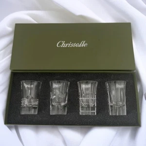 Christofle Vodka glasses set of 4 Authentic shot glasses New Unused with Box - Picture 1 of 7