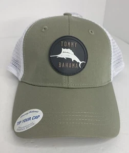 Men's Tommy Bahama Tip Your Cap Hat Adjustable Size Olive / White NWT - Picture 1 of 7