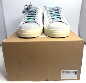 P448 Men's Jack sneaker white leather light grey and aquamarine suede Size - 11 - Picture 1 of 5