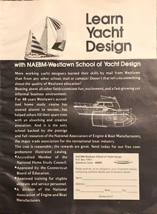 ANUNCIO IMPRESO 1978 NAEBM-Westlawn School Yate Diseño Stamford CT Home Estudio Curso - Imagen 1 de 5