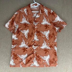 Asos Design Men Size XL Beige Floral Tropical Short Sleeve Hawaiian Shirt - Picture 1 of 11