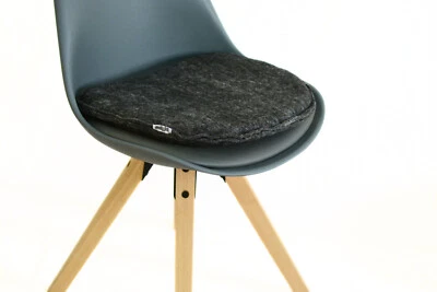 Trapezoid Wool Seat Pad| Handmade Chair Pad for Home and Office| Charcoal gray - Image 1 of 4