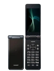 SHARP AQUOS KEITAI BLACK SH-N01 Android Flip Phone Unlocked 601SH From japan - Picture 1 of 2
