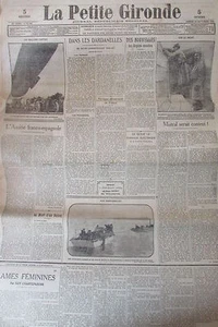 WW1 LA PETITE GIRONDE 1915 CAPTIVE BALL SLICES DARDANELLES FRANCO SPAIN - Picture 1 of 1