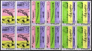 Australia Asia Series 1971 conjunto de 3 bloques de 4 como nuevo nunca bisagras, limpio y fresco - Imagen 1 de 1