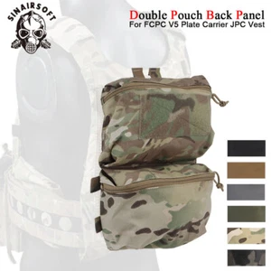 Tactical Back Panel Double Pouch For FCPC V5 Plate Carrier Vest Zipper GP Bag - Picture 1 of 15
