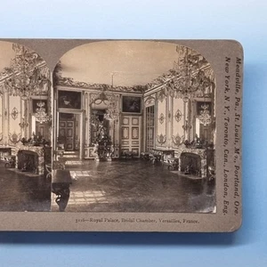 Paris Stereoview 3D C1895 Real Photo France Royal Bridal Chamber - Picture 1 of 3