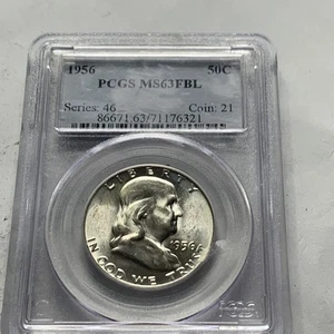 1956 Franklin Half Dollar PCGS MS 63 FBL - Bild 1 von 9