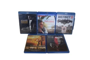 5 Blu-ray Movie Lot Gran Torino District 9 The Box Coach Carter Descendants Dram - Picture 1 of 3