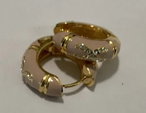 Lauren G Adams Pink With Gold Plated Accents And CZ’ - X Design E-217 (8) - Picture 1 of 2