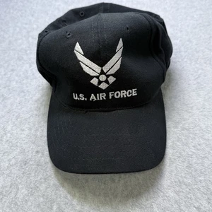 Gorra negra vintage de la Fuerza Aérea de los Estados Unidos con correa ajustable hecha en EE. UU. - Imagen 1 de 6