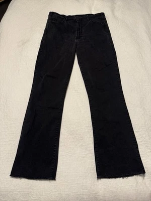 Jeans Madre Mujer 32 The Hustler Tobillo Fray Negro Dobladillo Crudo Recto Foto 1 de 4