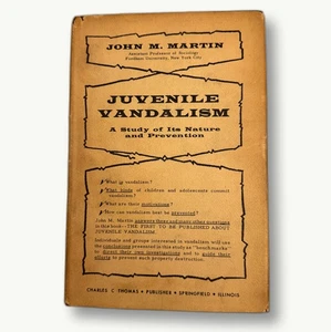 Juvenile Vandalism John M. Martin Sociology Study 1961 HC - Imagen 1 de 8