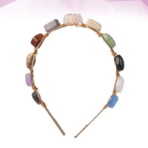 Crystal Stone Headband Hoop Headpiece Travel Hair Hoops Elegant Headdress - Picture 1 of 12