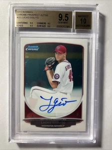 2013 Bowman Chrome LUCAS GIOLITO Prospect Auto #BCP-LG BGS 9.5/10 Quad 9.5 Subs - Picture 1 of 2