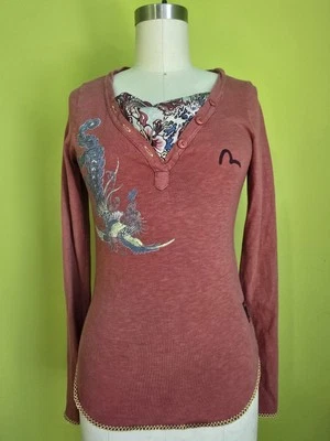 Camiseta Evisu Vintage Mujer Talla S Manga Larga Raro Gallo Y2k Años 90 Foto 1 de 4