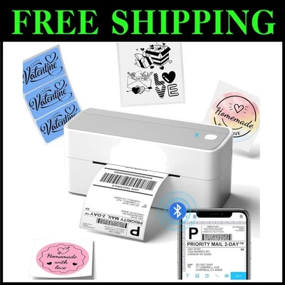 Wireless Bluetooth Label Printer 4X6 - Pink - Image 1 of 4