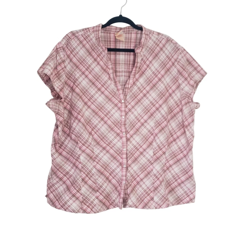 Camisa Feminina Vintage Y2K Faded Glory Botão para Baixo Tamanho 22/24 Western Boho Preppy - Imagem 1 de 4