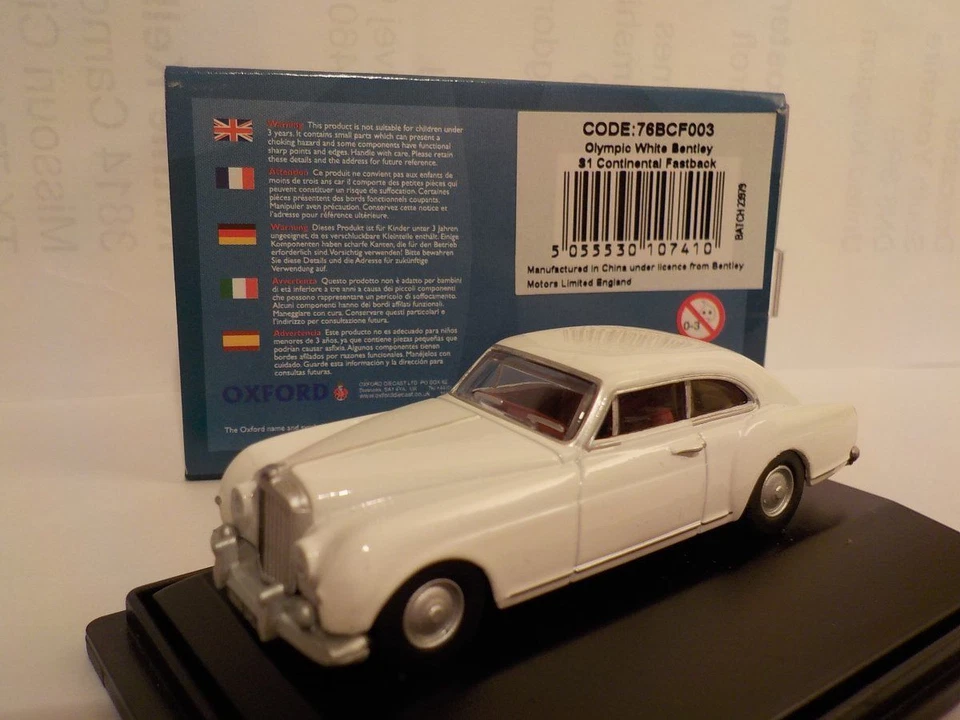 Model Cars. Bentley Continental - White, Model Cars, Oxford Diecast. 1/76 - Image 1 of 1
