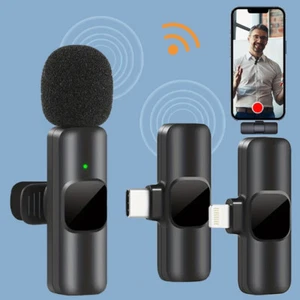 Microfono Ricaricabile Lavalier Mini Inalambrico De Para Cellular iPhone/Android - Foto 1 di 16