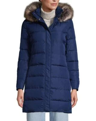 LANDS' END XL(18)Tall Navy Blue Down Winter Coat NWT $240 - Image 1 of 4