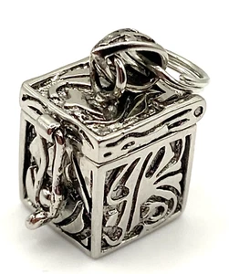 Sterling Silver / 925 Memo Note Letter Prayer Box Charm Pendant - Picture 1 of 8