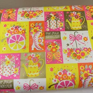 Gift Wrapping Paper Dept Store Roll 60s 70s Wedding Shower Pink Neon 5 lbs 24” - Picture 1 of 4
