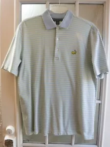 Master Collection Yellow Striped on Blue Short/S Pima Cotton Collar Shirt Men L - Picture 1 of 12