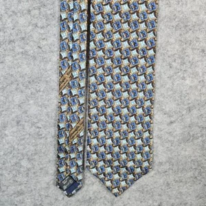 Ermenegildo Zegna Silk Tie Geometric Print Preppy Business Office Professional - Picture 1 of 10