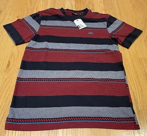 Vans Kinder Jungen T-Shirt Größe Large Kurzarm gestreift rot/schwarz $ 20 Etikett - Bild 1 von 4