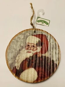 HOLIDAY TIME Santa Claus Disc Christmas Ornament - Picture 1 of 3