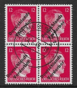 MEIBEN / LOCAL ISSUE - 1945 - HITLER 12PF / OVERPRINT - BLOCK 4V - C.T.O. - Picture 1 of 1
