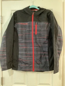 Boys Ski Jacket - Coat FREE COUNTRY Jet Black, Gray & Red THICK Size 18/20 MINT! - Picture 1 of 4