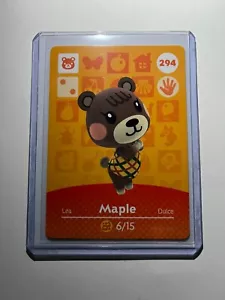 Nintendo Animal Crossing Amiibo Card - Series 3 #294 - Maple - w/ Toploader - Picture 1 of 2