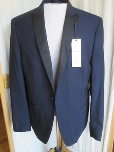 New Slim Fit Calvin Klein Tuxedo Jacket Modern Look Navy with Black 42R - Picture 1 of 13