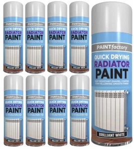 Spray Brilliant White Radiator Paint Heat Resistant Quick Dry Aerosol 300ml New - Picture 1 of 9