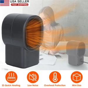 500W Portable Fast Heating Mini Space Room Heater for Bedroom Home Office Indoor - Picture 1 of 16
