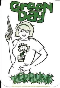 GREEN DAY kerplunk 2004 oblong VINYL STICKER no longer made IMPORT B/N - Picture 1 of 1