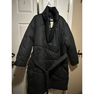 NWT Bernardo Wrap Puffer Jacket Coat Plus Size 3X Black Belted EcoPlume - Picture 1 of 10